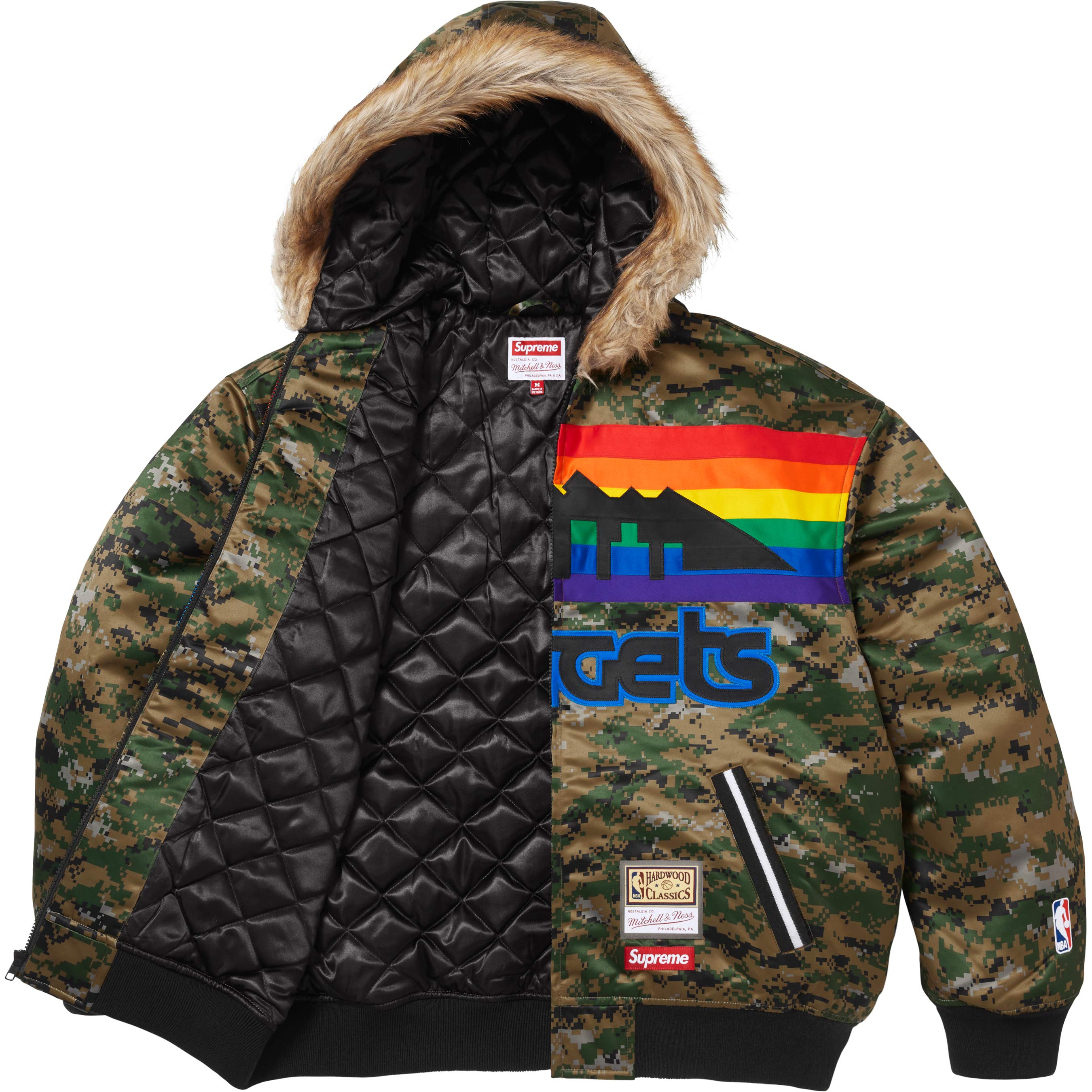 Supreme®/Mitchell & Ness® Teams Hooded Satin Varsity Jacket view 13